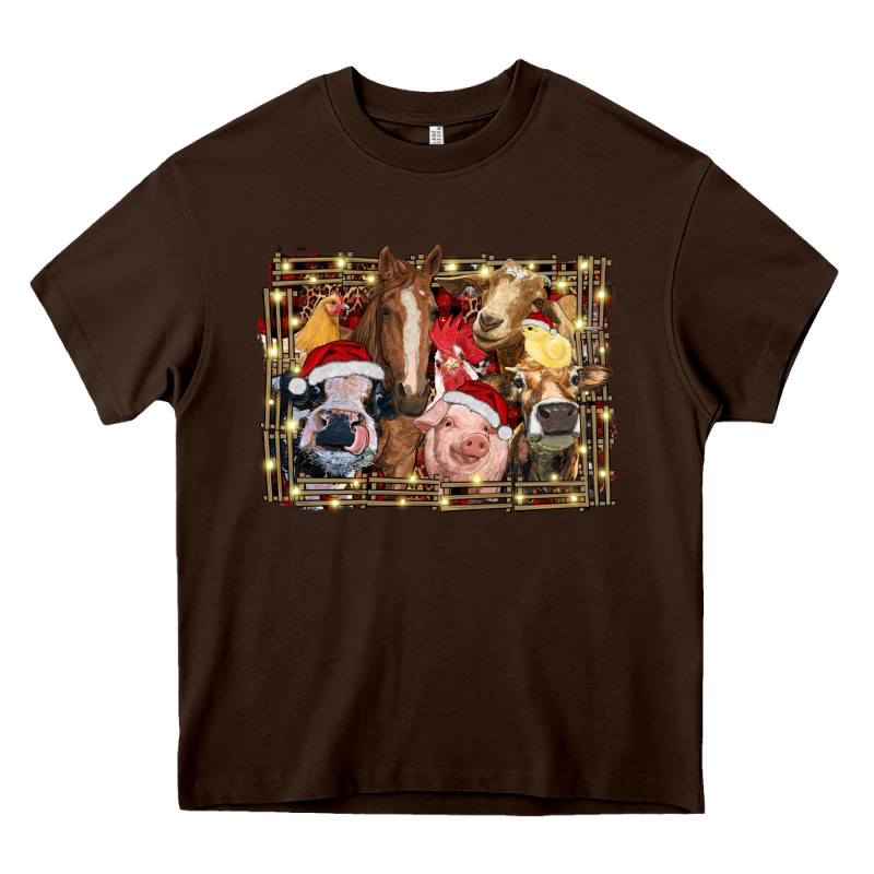 Christmas Farm Animals Heavy Core Tee by RanaPortraitStore | Teevron