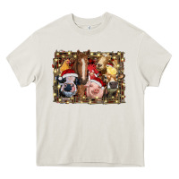 Cream christmas farm animals Heavy Core Tee - RanaPortraitStore