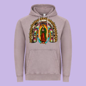 Our Lady Of Guadalupe Rainbow Vintage Hoodie Designed By Jahusdesignshop