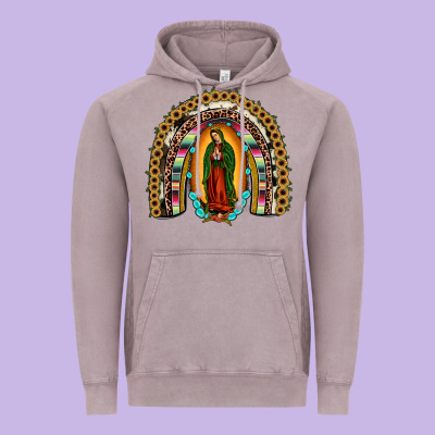 Our Lady Of Guadalupe Rainbow Vintage Hoodie Designed By Jahusdesignshop