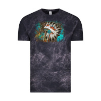 Cloud Black indian headress sunflower leopard Vintage Tee - AdoDesignShop