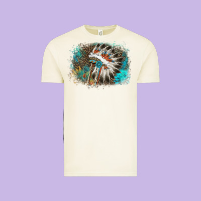 Indian Headress Sunflower Leopard Vintage Tee Designed By Adodesignshop