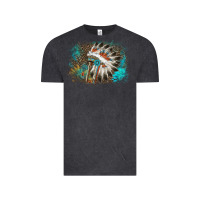 Vintage Black indian headress sunflower leopard Vintage Tee - AdoDesignShop