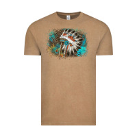 Vintage Coffee indian headress sunflower leopard Vintage Tee - AdoDesignShop