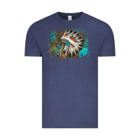 Vintage Denim indian headress sunflower leopard Vintage Tee - AdoDesignShop