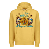 Antique Gold with god all things are possible matthew 19 26 Premium Hoodie - JahusDesignShop