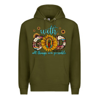 Army Green with god all things are possible matthew 19 26 Premium Hoodie - JahusDesignShop