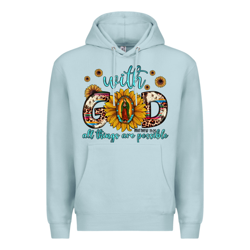 With God All Things Are Possible Matthew 19 26 Premium Hoodie by JahusDesignShop | Teevron