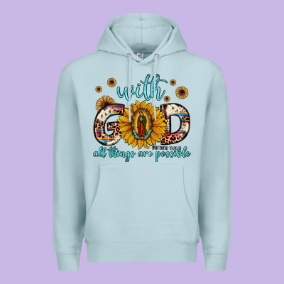 With God All Things Are Possible Matthew 19 26 Premium Hoodie Designed By Jahusdesignshop