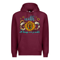 Burgundy with god all things are possible matthew 19 26 Premium Hoodie - JahusDesignShop