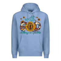 Colony Blue with god all things are possible matthew 19 26 Premium Hoodie - JahusDesignShop