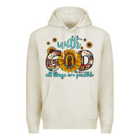 Oatmeal Heather with god all things are possible matthew 19 26 Premium Hoodie - JahusDesignShop
