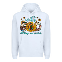White with god all things are possible matthew 19 26 Premium Hoodie - JahusDesignShop