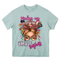 Minding My Own Small Business Blonde Messy Bun Heavy Core Tee | Teevron