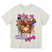 Cream minding my own small business blonde messy bun Heavy Core Tee - texasbilliewilder