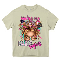Mossy minding my own small business blonde messy bun Heavy Core Tee - texasbilliewilder