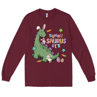 Burgundy bunny saurus rex Long Sleeve Tee - MaliasSmallBusiness