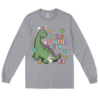 Heather Grey bunny saurus rex Long Sleeve Tee - MaliasSmallBusiness