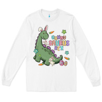 White bunny saurus rex Long Sleeve Tee - MaliasSmallBusiness