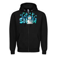 Black let it snow winter snowman Zipper Hoodie - MaliasSmallBusiness