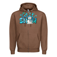 Chestnut let it snow winter snowman Zipper Hoodie - MaliasSmallBusiness