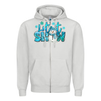 Dove Grey let it snow winter snowman Zipper Hoodie - MaliasSmallBusiness