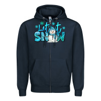 Navy let it snow winter snowman Zipper Hoodie - MaliasSmallBusiness