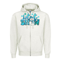 Let It Snow Winter Snowman Zipper Hoodie | Teevron