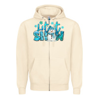 Sandshell let it snow winter snowman Zipper Hoodie - MaliasSmallBusiness