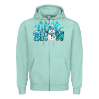 Seafoam let it snow winter snowman Zipper Hoodie - MaliasSmallBusiness