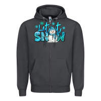 Smoke let it snow winter snowman Zipper Hoodie - MaliasSmallBusiness