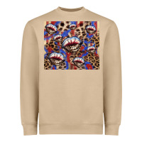 Mushroom american flag lips leopard Heavyweight Sweatshirt - NancyCooperArtShop
