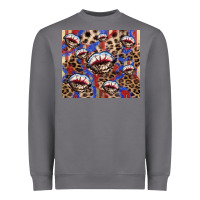 Storm american flag lips leopard Heavyweight Sweatshirt - NancyCooperArtShop