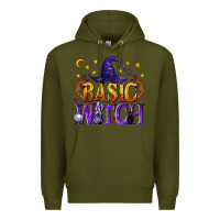 Army Green Basic Witch Premium Hoodie - texasbilliewilder
