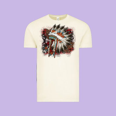 İndian Headress Cowhide Vintage Tee Designed By Adodesignshop
