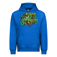 Cobalt Happy St. Patrick's Day T-Rex Urban Hoodie - HowdyJamesFarm