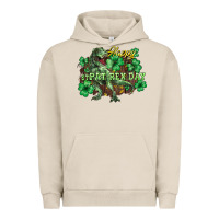 Pigment French Oak Happy St. Patrick's Day T-Rex Urban Hoodie - HowdyJamesFarm