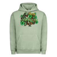 Pigment Oil Green Happy St. Patrick's Day T-Rex Urban Hoodie - HowdyJamesFarm