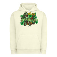 Pigment Pistachio Happy St. Patrick's Day T-Rex Urban Hoodie - HowdyJamesFarm