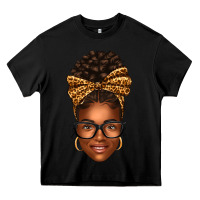 Black afro woman messy bun Heavy Core Tee - texasbilliewilder