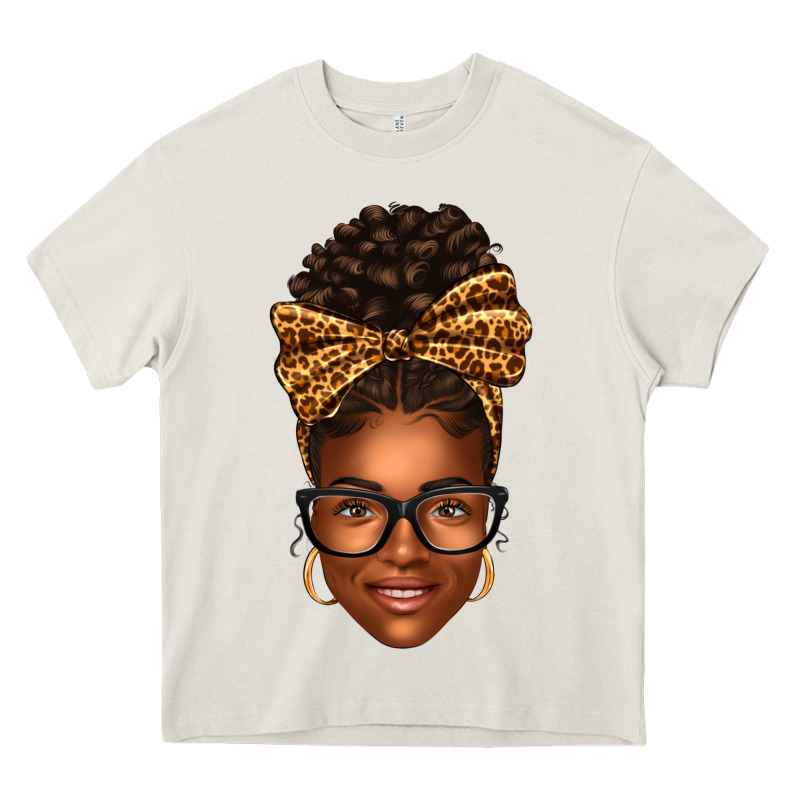 Afro Woman Messy Bun Heavy Core Tee by texasbilliewilder | Teevron