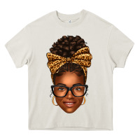 Cream afro woman messy bun Heavy Core Tee - texasbilliewilder