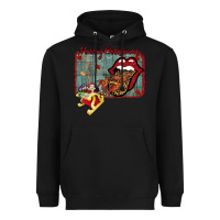 Black Merry Christmas Lips Santa Heavyweight Hoodie - Bettercallsaul