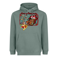 Sage Merry Christmas Lips Santa Heavyweight Hoodie - Bettercallsaul