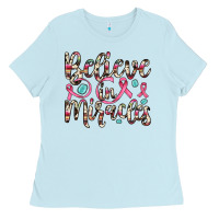 Baby Blue believe in miracles Ladies Tee - JahusDesignShop