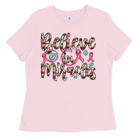Bubblegum Pink believe in miracles Ladies Tee - JahusDesignShop