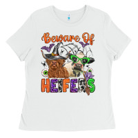 White beware of heifers Ladies Tee - Zillion Design Studio