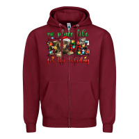 Burgundy no place like for the holiday Zipper Hoodie - MaliasSmallBusiness