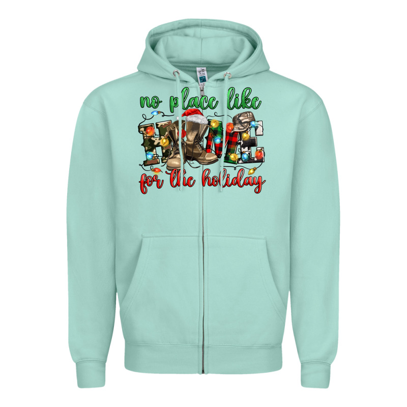 No Place Like For The Holiday Zipper Hoodie by MaliasSmallBusiness | Teevron