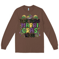 Chestnut thick thighs mardi gras vibes Long Sleeve Tee - MaliasSmallBusiness